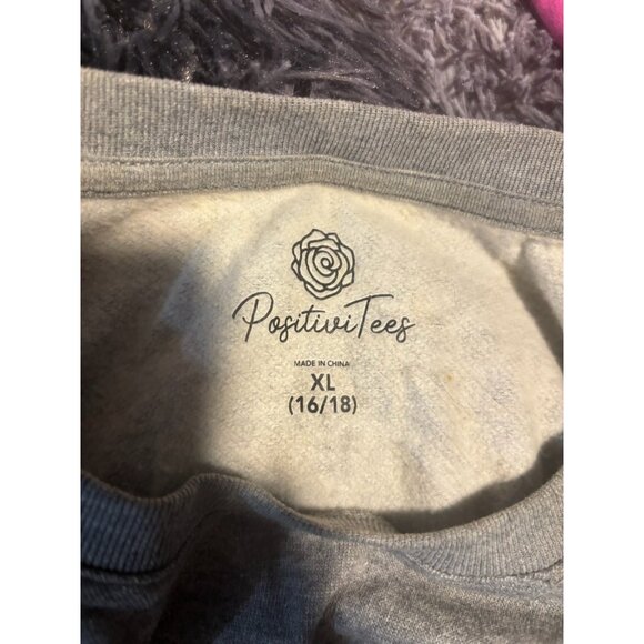 Cool Mom Gray Long Sleeve Sweatshirt By PositiviTees XL (16/18) Cotton Blend - Picture 4 of 7